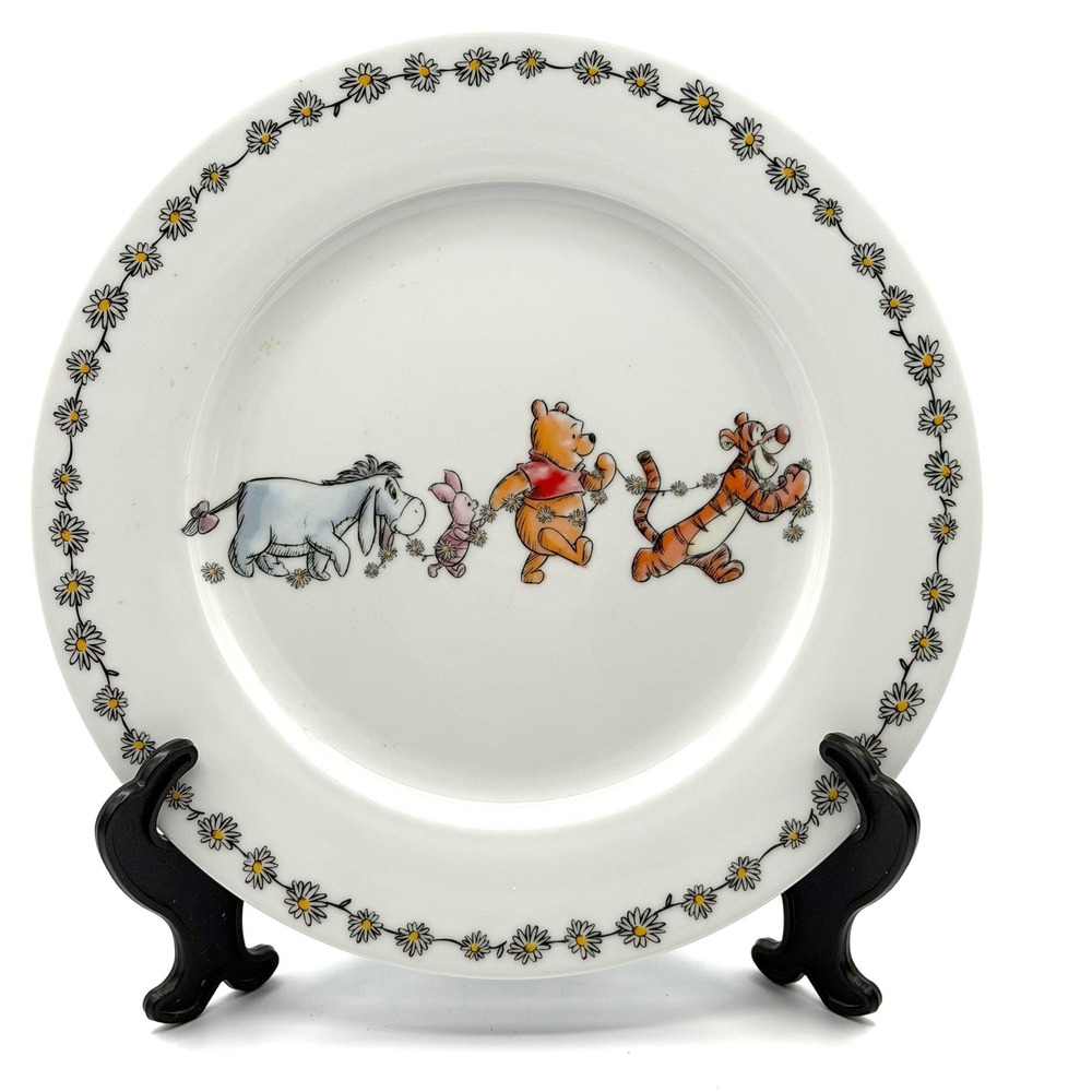 Disney Winnie the Pooh Dinner Plate 10.5in White Excellent Daisy Chain